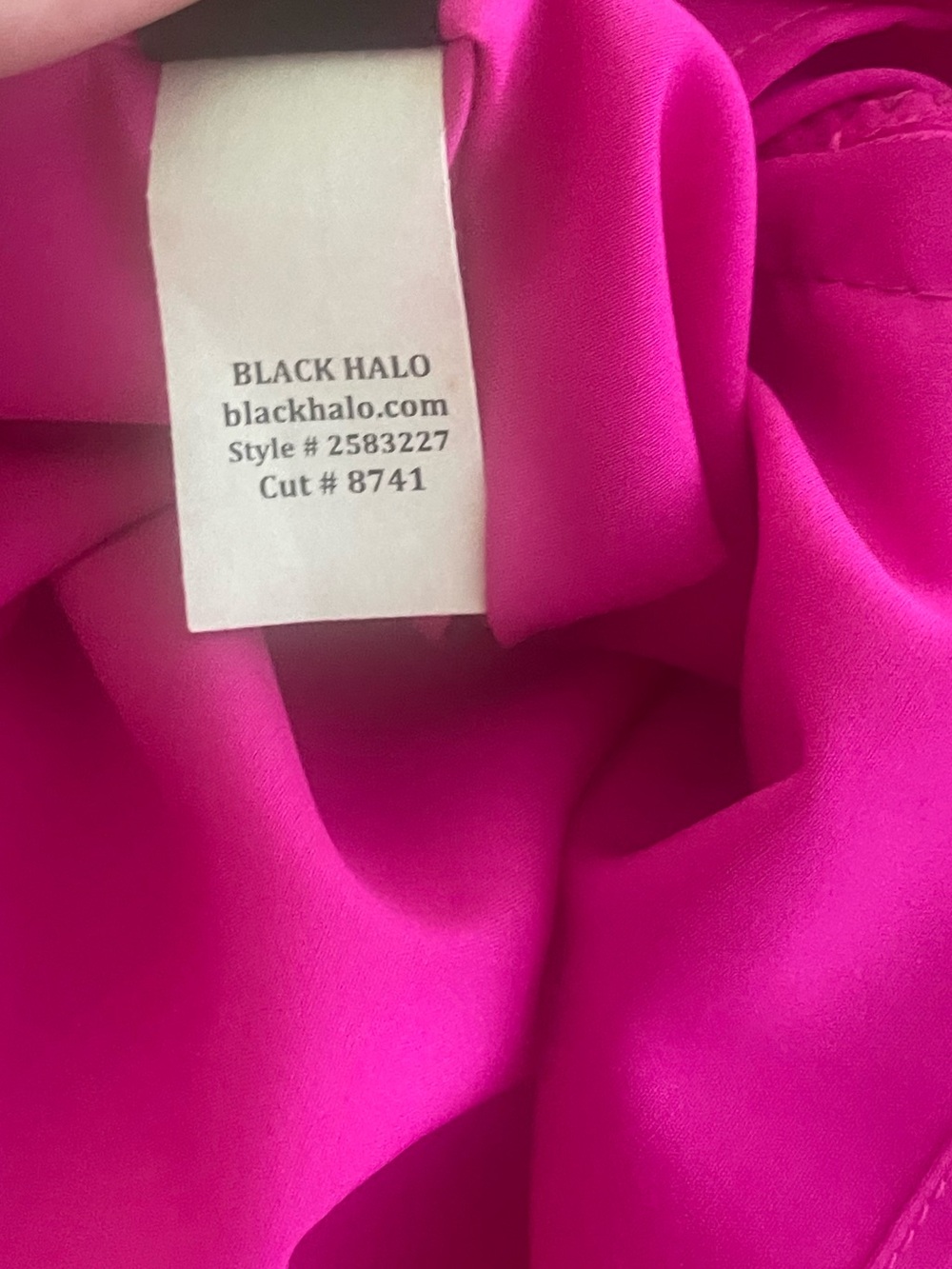 Black Halo ✨ Coralia A-line Dress| Prominent Tie-neck Detail| Vibrant Pink - Picture 14 of 14